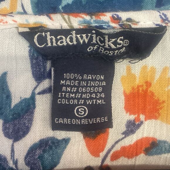 Chadwicks of Boston Floral Pleated Sleeveless Midi Dress Size S Cottage … - Picture 3 of 6